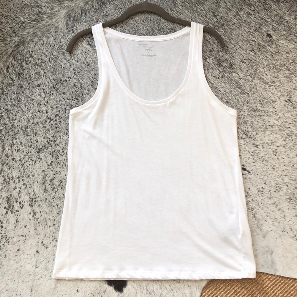 Majestic Filatures white cotton tank top
